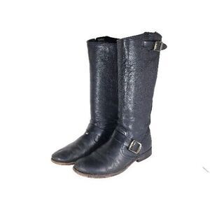 Frye Women's Veronica Slouch US 8,5B Black Leather PullOn Tall Riding Boots